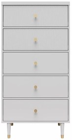 Jasnoszara wysoka komoda 70x141 cm Elizabeth – CosmoLiving by Cosmopolitan