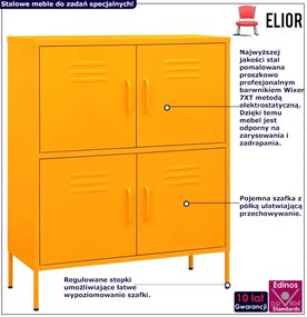 Zamykana szafka garażowa na nóżkach musztardowa S9-B99