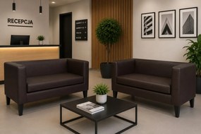 Sofa Monaco : Kolor nogi - Venge, Kolor tkaniny - EKO-SKÓRA - 19D, Typ tkaniny - Eko-skóra , Wysokość nogi - 20 cm