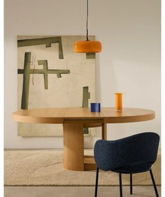 Okrągły rozkładany stół z dodatkowym blatem w dekorze dębu ø 150 cm Artis – Kave Home