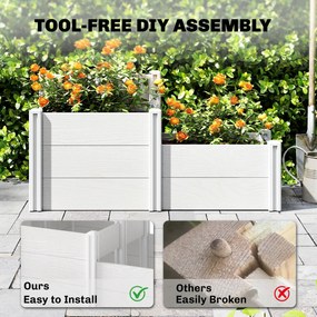 Outsunny Podwyższona Skrzynia Ogrodowa 3-poziomowa z Otwartym Dnem, Modułowe Ziołowe Łóżko DIY z Winylu | Aosom PL