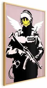 Plakat Policjant 21x30 cm z ramą złotą bez marginesu ARTGEIST B