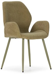 Zielone tapicerowane fotele jadalniane zestaw 2 szt. Ansu – Marckeric