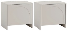 Zestaw 2 szafek nocnych jednodrzwiowych - Beżowy - NALYRA od Maison Céphy