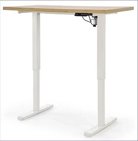 Elektryczne biurko do pracy na stojąco dąb artisan + biały - Armonia