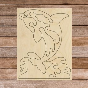 Drewniana pomoc sensoryczna Montessori - Delfin | SENTOP H015 Topola