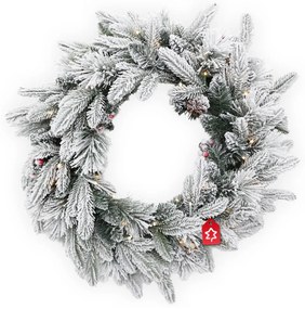 Wieniec świąteczny ośnieżony 50 LED 60 cm