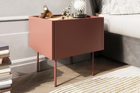Szafka nocna Desin z szufladą 45 cm - ceramic red / dąb nagano