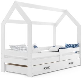 Białe łóżko domek dla dziecka 80x160 H6-N66