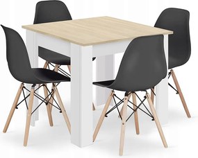 Valora ZESTAW STOŁU KWADRATOWEGO 80X80 Dąb Sonoma + 4 krzesła Osaka