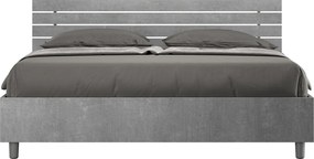 Łóżko bez stelaża 160x190 Nachylony zagłówek z listwami Cementu Ankel