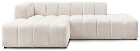 Biały narożnik z materiału bouclé (lewostronny/z szezlongiem) Annecy – Bobochic Paris