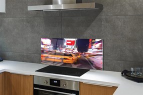 Szklany Panel Samochód w Blasku Miejskich Świateł