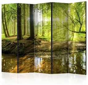 Parawan akustyczny Pejzaże 225x172 cm 5-częściowy żółty ARTGEIST B