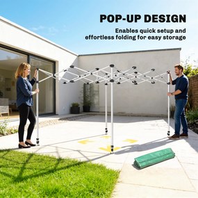 Outsunny Szklarnia typu pop-up ok. 200x300x270 cm Składana szklarnia foliowa z dachem dwuspadowym, drzwiami i oknami na zamek błyskawiczny | Aosom PL