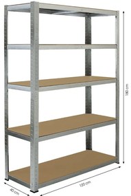 Regał metalowy Fieldmann FDR 1820, 180 x 120 x 40cm