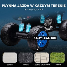 AIYAPLAY Elektryczny Quad dla Dzieci, 24V Pojazd z 4 Kołami, Reflektory, Port USB, Funkcja MP3, 6,5 km/h, 3-8 lat