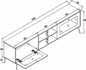 Stolik pod telewizor Hazeran Oak