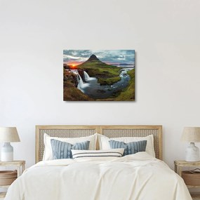 Obraz - Kirkjufell o zachodzie słońca (70x50 cm)