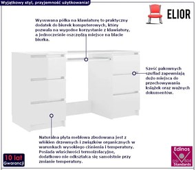 Minimalistyczne biurko białe z połyskiem Fransi