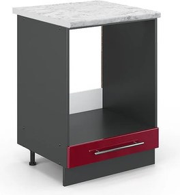 Szafka kuchenna bordowa czerwień wysoki połysk 60x60x82 fame-line