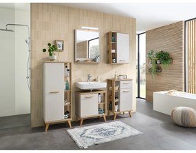 Kremowa szafka pod umywalkę w dekorze dębu 60,5x65 cm Quickset 966 – Pelipal
