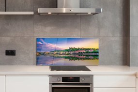 Panel Szklany Zachód Słońca nad Rzeką w Niemczech