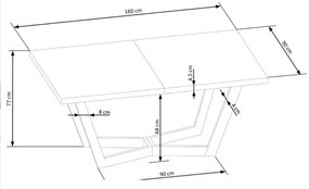 Dębowy stół industrialny do salonu - Iwesi 2X