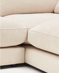 Beżowy narożnik z tkaniny szenilowej (prawostronny/z szezlongiem) Gala – Kave Home