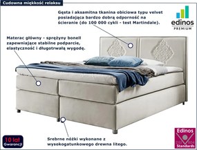 Beżowe tapicerowane łóżko kontynentalne 5 rozmiarów F1-N73