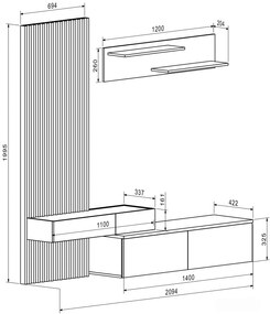 Komplet nowoczesnych mebli G4-W93
