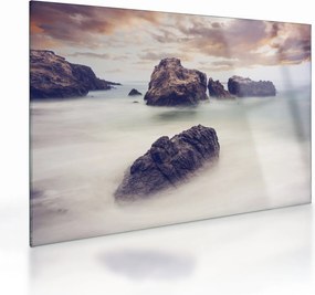 Obraz na szkle - klify we mgle (70x50 cm)