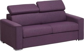 Kanapa rozkładana 3-osobowa VIZIR typu express z tkaniny – kolor fioletowy – pow. spania 140 cm – materac 16 cm z pamięcią kształtu
