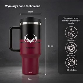 Kubek termiczny ze słomką Diablo, kolor Bloody Mary