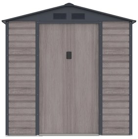 Metalowa wiata ogrodowa z ocynkowanej stali imitującej szare drewno 2,79 m² - ADELMO