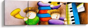 Obraz - Muzycy, malarstwo (170x50 cm)