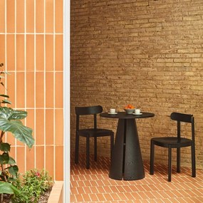 Czarne krzesło w dekorze jesionu Nara – Teulat