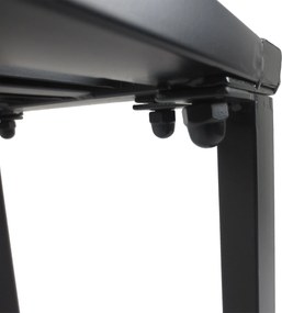 Outsunny Stylowy Zestaw Mebli Ogrodowych 3-częściowy - Stół i 2 Ławki, Metalowa Konstrukcja, Czarny Kolor, 110x55x70cm