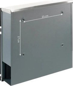 Skrzynka na listy z przegrodą na gazety, srebrna, 2 klucze