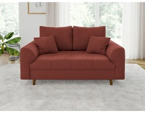 Ceglasta sztruksowa sofa 150 cm Ariella – Ropez