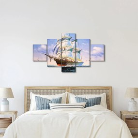 Obraz statku na falach (125x70 cm)