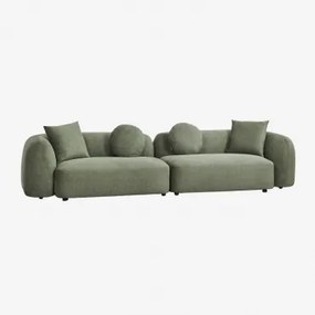 Sofa Modułowy 2-częściowy Z Tkaniny Chenille Coco Szenila Szałwiowa Zieleń - Sklum