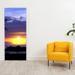 Fototapeta na drzwi - Zachód słońca nad morzem (95x205cm)