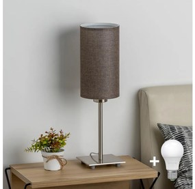 Eglo - Lampa stołowa LED TUNJA 1xE27/60W/230V 26,5 cm matowy chrom/brąz