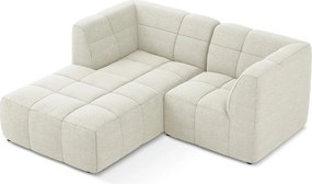 Beżowy narożnik z materiału bouclé (lewostronny/z szezlongiem) Aloha – Makamii