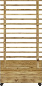 Outsunny Kwietnik z pergolą, 4 koła, drewno naturalne, lakier odporny na warunki atmosferyczne, 76 x 30 x 155 cm