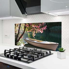 Szkło Ozdobne do Kuchni Łódka Pod Rozłożystym Drzewem