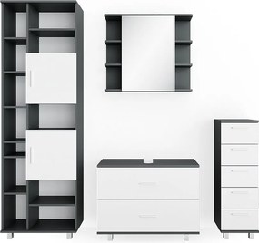 Zestaw mebli łazienkowych biały/antracyt 80.2x33x60.8 ilias