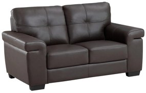 Kanapa 2-osobowa ze skóry  HAZEL - Kolor: brązowy