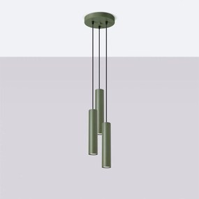 Lampa wisząca LAGOS 3P zielona oliwka SOLLUX  LIGHTING